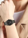 MEN'S BLACK STAINLESS STEEL CHRONOGRAPH WATCH FS4662 - Image 4