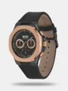 Taper Men's Black Chronograph Leather Watch 1514089 - Image 2