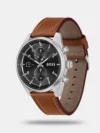 Quartz Male Chronograph Black Leather Watch 1514161 - Image 2