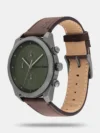 Impact Men's Green Chronograph Leather Watch 25200363 - Image 2
