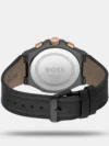 Taper Men's Black Chronograph Leather Watch 1514089 - Image 3