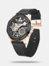 Kenneth Cole Automatic Black dial Leather Strap Watch for Men - Image 3