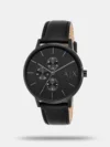 Men's Black Leather Chronograph Watch AX2719 - Image 5