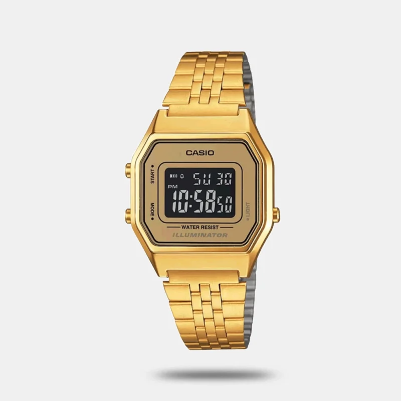 Casio Vintage Women's Gold Digital Stainless Steel Watch D127 - LA680WGA-9BDF