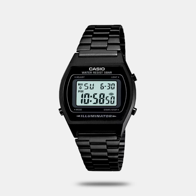 Casio Vintage Unisex Black Digital Stainless Steel Watch D180 - B640WB-1ADF