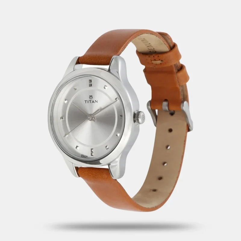 Titan Workwear Silver Dial Women Watch With Leather Strap - NP2481SL06 - Image 2
