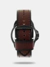 Fossil Men's Black Analog Leather Automatic Watch ME3219 - Image 3