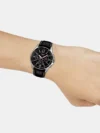 Casio Enticer Men's Black Chronograph Leather Watch A834 - MTP-1374L-1AVDF - Image 4