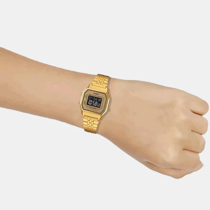 Casio Vintage Women's Gold Digital Stainless Steel Watch D127 - LA680WGA-9BDF - Image 4