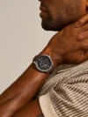 Fossil Men's Black Leather Automatic Chronograph Watch ME3061 - Image 4