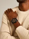 Fossil Men's Black Leather Chronograph Watch JR1487 - Image 5