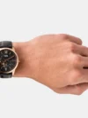 Fossil Men's Black Leather Automatic Chronograph Watch ME3170 - Image 5
