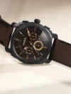 Fossil Men's Black Leather Chronograph Watch FS4656 - Image 5