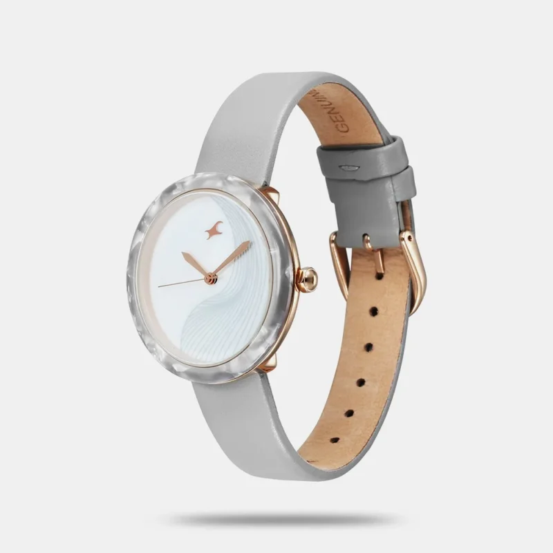 Fastrack Younique Quartz Analog Mother Of Pearl Dial LeatherStrap Watch For Girls - 68035KL03 - Image 2