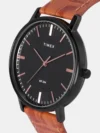 TIMEX Men's Black Analog Leather Watch TW0TG8004 - Image 4