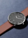Titan Minimals Black Dial Analog Date Leather Strap Watch for Men - NR1849SL01 - Image 5
