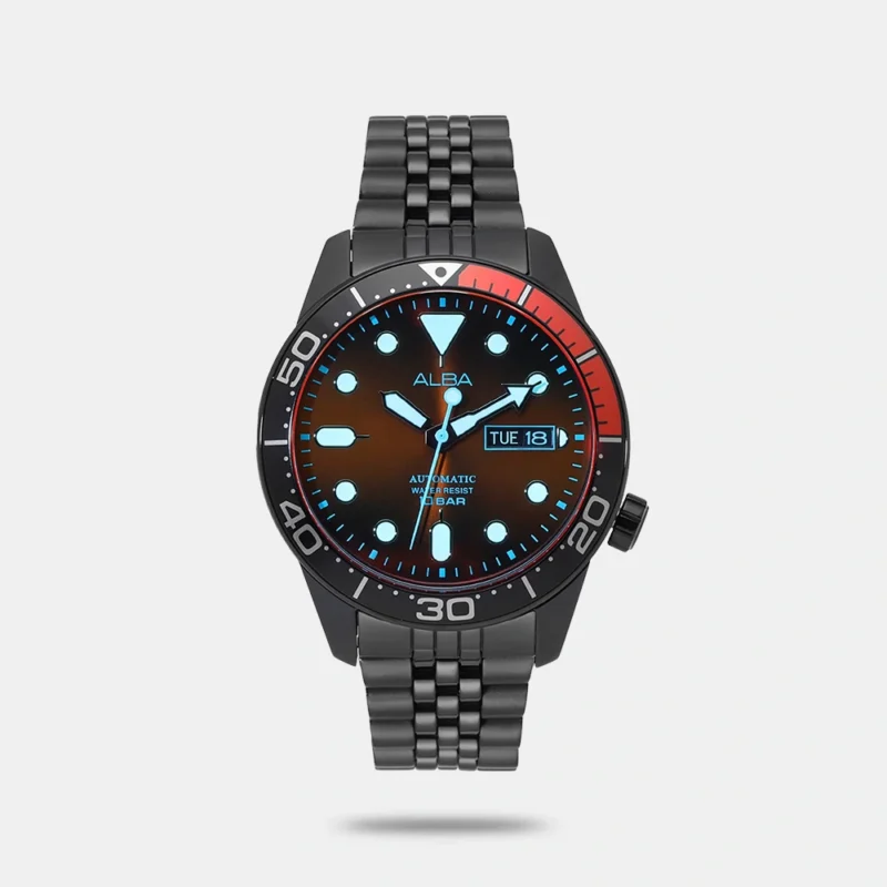 Alba Black & Orange Gradation Dial Tokyo Neon Automatic Watch AL4209X1