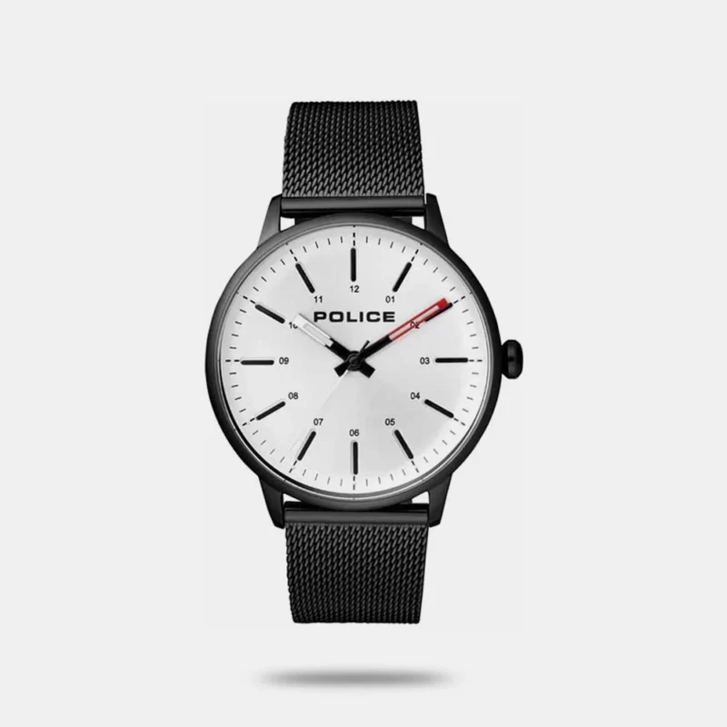 Police White Dial Metal Strap Watch for Men - PL15537JSB01MMW