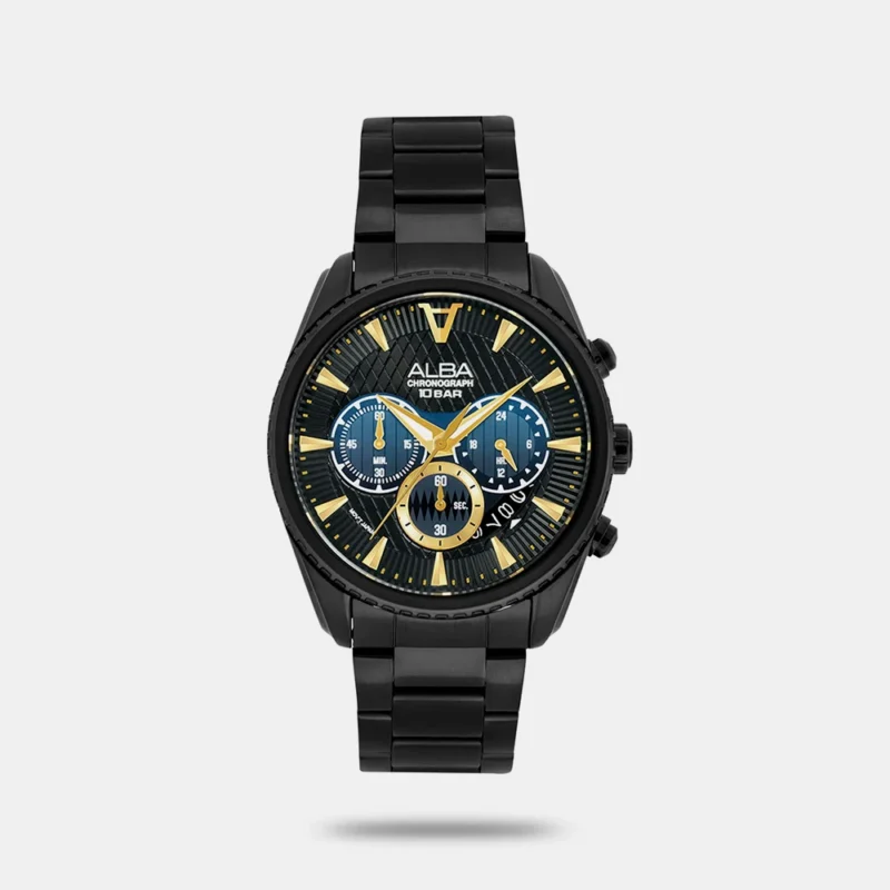 Alba AT3J09X1 Black Textured Dial Chronograph Watch