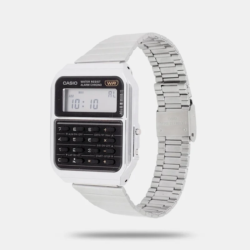 Casio Vintage Unisex Digital Calculator Watch with Metal Strap - C010 - Image 2