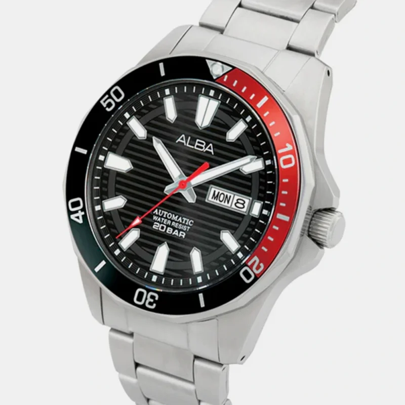 Alba AL4457X1 Noir Dial With Black + Red Rotating Bezel Automatic - Image 2