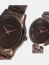 Timex Couple Brown Couple Analog Stainless Steel Watch TW00PR295 - Image 2