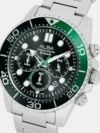 Alba AT3J39X1 Midnight Black Dial with Black+Green Bezel Chronograph - Image 2