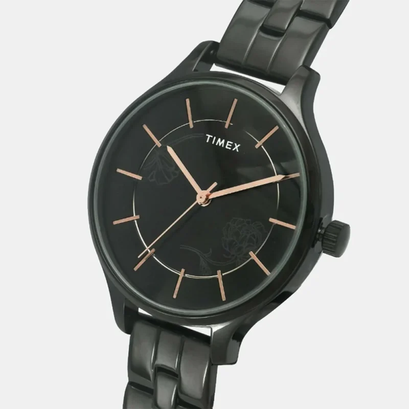 Timex Fashion Women's Black Dial Round Case 3 Hands Function Watch -TWEL14809 - Image 2