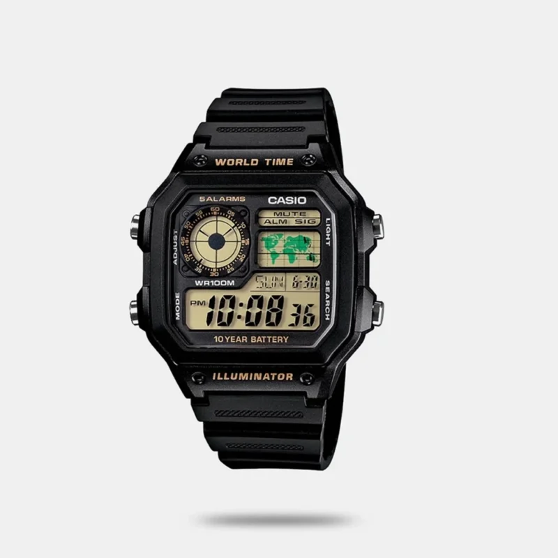 Casio Black Digital Unisex Watch Resin Watch AE-1200WH-1BVDF - D098