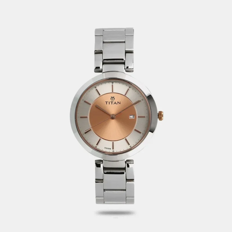 Titan Workwear Rose Gold Dial Analog Stainless Steel Strap watch for Women NS2480QM01