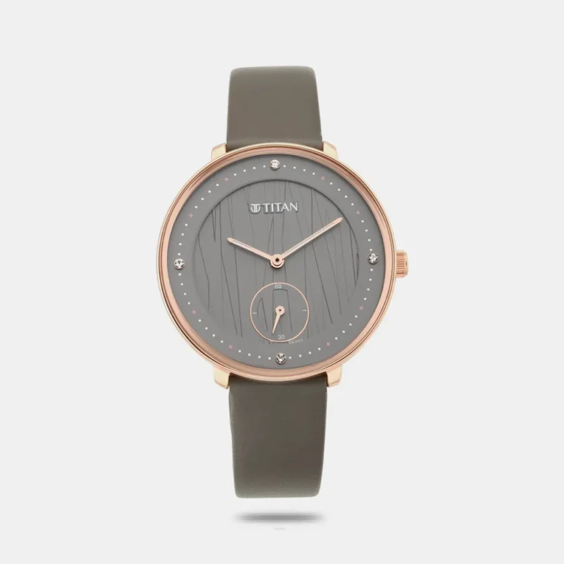Titan Workwear Black Dial Women Watch With Leather Strap NS2651WL01