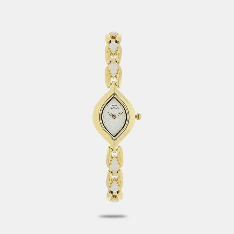 Titan Raga White Dial Women Watch With Metal Strap 2012YM05