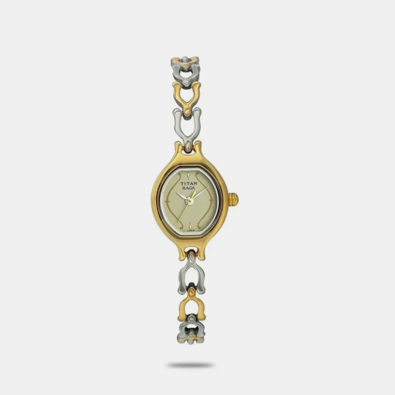 Titan Quartz Analog Champagne Dial Watch for Women 2387BM02
