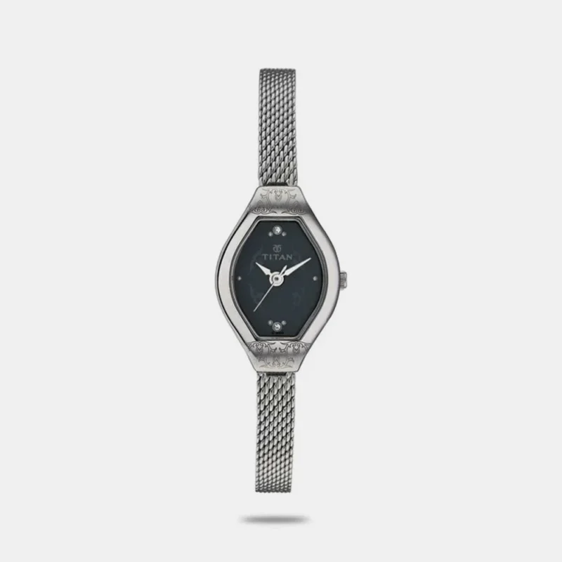 Titan Quartz Analog Black Dial Watch for Women 2450SM