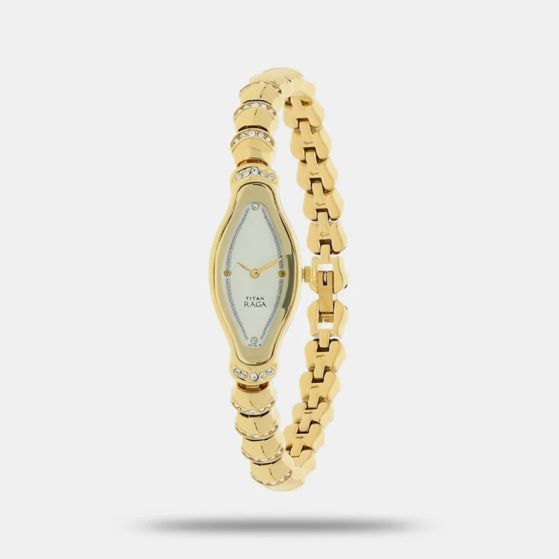 Titan Quartz Analog Champagne Dial Metal Strap Watch for Women NE2395YM02T - Image 2