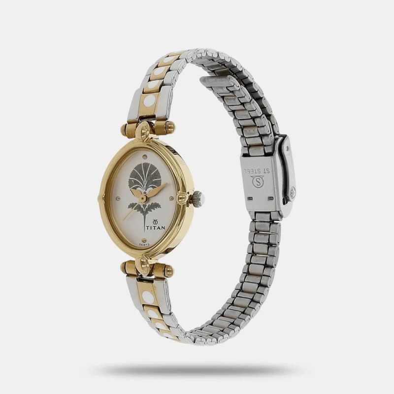 Titan Quartz Analog Silver Dial Stainless Steel Strap Watch for Women NH2419BM03 - Image 2