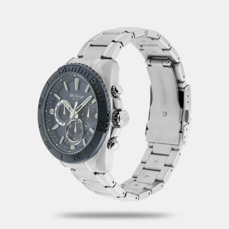 Titan Quartz Chronograph Silver Dial Stainless Steel Strap Watch for Men NN90115KM01 - Image 2