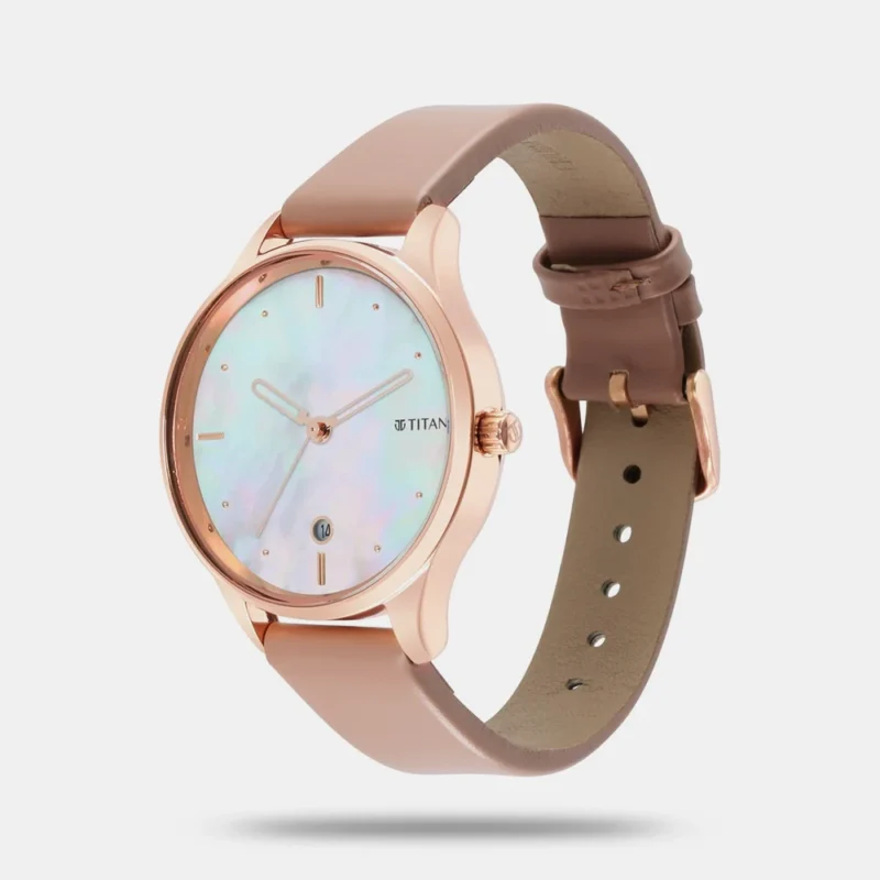 Titan Pastel Dreams Mother Of Pearl Dial Analog Leather Strap watch for Women NQ2670WL03 - Image 2