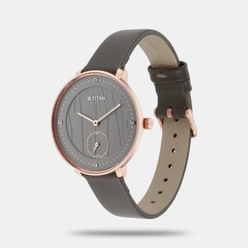 Titan Workwear Black Dial Women Watch With Leather Strap NS2651WL01 - Image 2