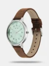 Titan Workwear Quartz Analog Silver Dial Brown Leather Strap Watch For Women 2732SL02 - Image 2