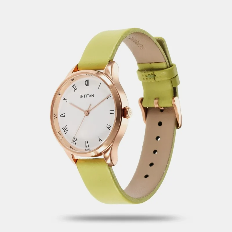 Titan Workwear Green Leather Strap watch for Women 2649WL03 - Image 2
