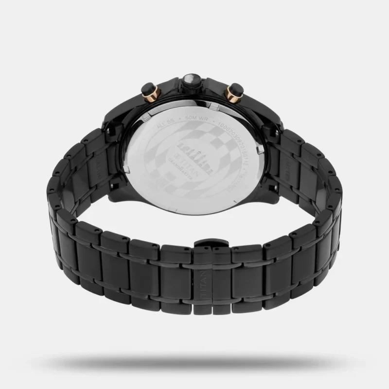 Titan Grandmaster Black Dial Chronograph Stainless Steel Strap watch for Men NQ1847KM02 - Image 4