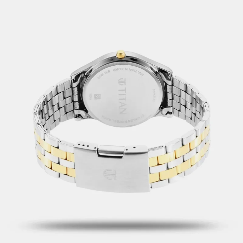 Titan Men's Trendsetter Watch: Chic Blue Dial & Two-Tone Strap 1824BM03 - Image 4