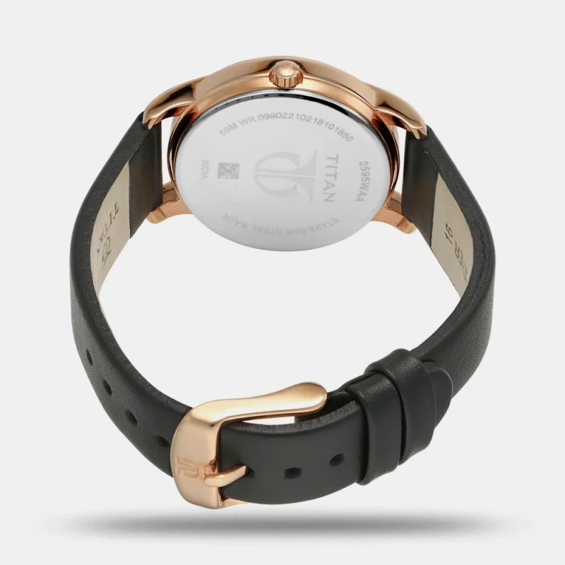 Titan Workwear Brown Dial Quartz Multifunction Leather Strap watch for Women 2595WL01 - Image 4
