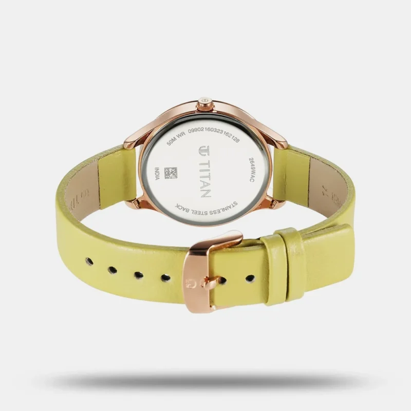 Titan Workwear Green Leather Strap watch for Women 2649WL03 - Image 4