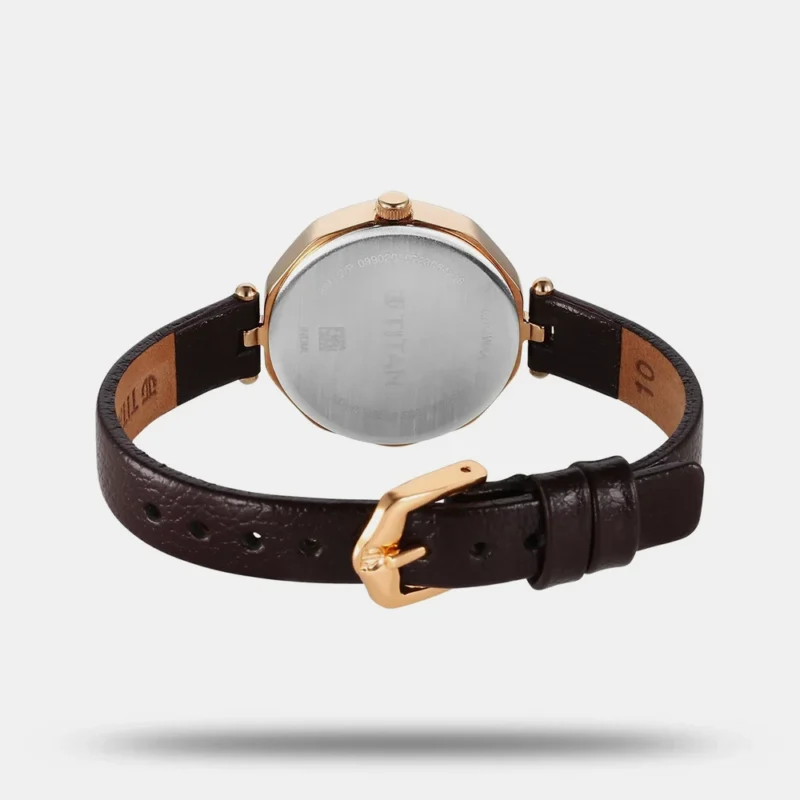 Titan Karishma Quartz Analog Maroon Dial Leather Strap Watch for Women 2702WL01 - Image 4