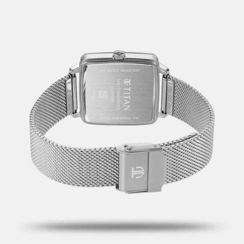 Titan Avant Garde Silver Dial Quartz Multifunction Stainless Steel Strap watch for Women 95176SM01 - Image 4