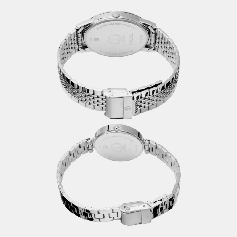 Titan Bandhan Quartz Analog Silver Dial Stainless Steel Strap Watch for Couple NS17732603SM01P - Image 5