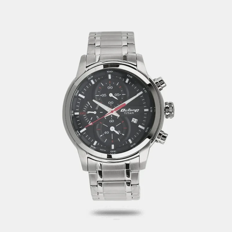 Titan Octane Chrono Black Dial Stainless Steel Strap watch for Men NS90086SM01