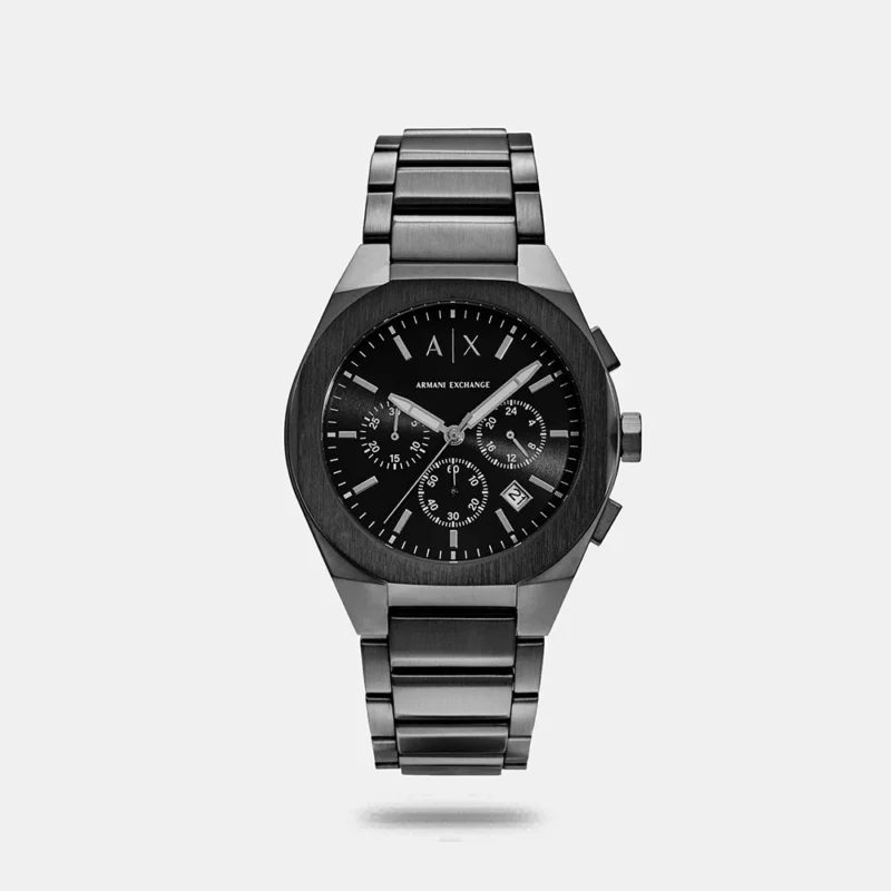 Armani Exchange Men Quartz Black Dial Chronograph Stainless Steel Watch AX4183